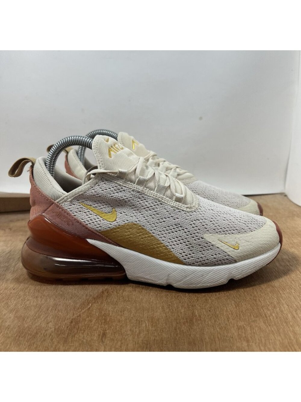Nike Air Max 270 Light Cream Terra Blush Gold Shoes Women's Size 7 AH6789-203